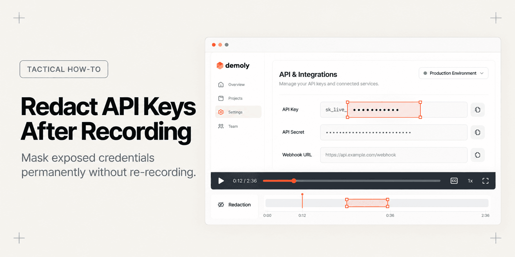 How to Redact an API Key From a Video After It's Already Recorded